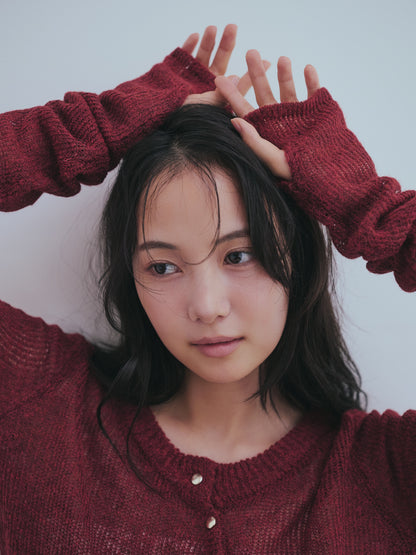 wave design sheer knit