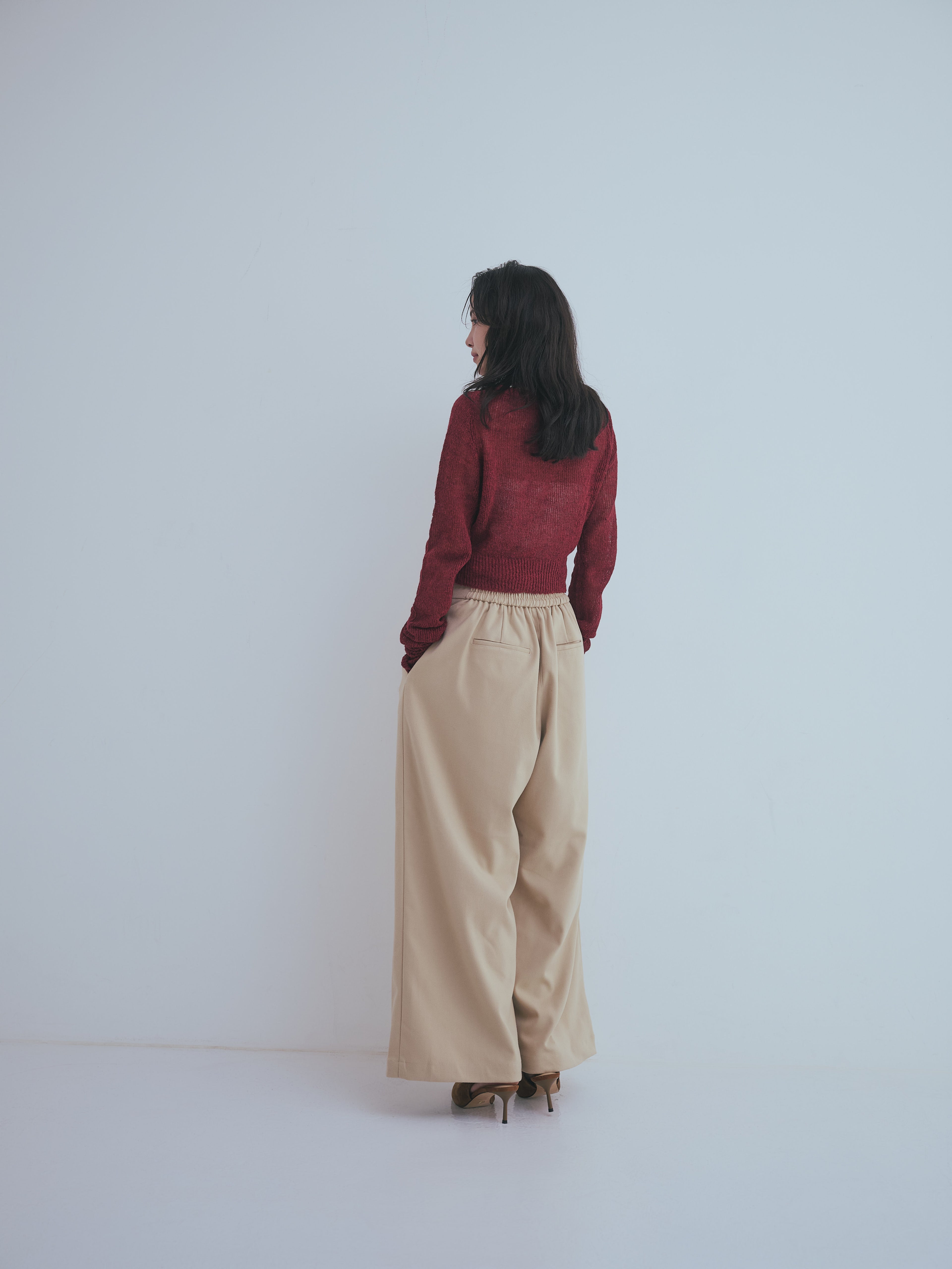 wave design sheer knit