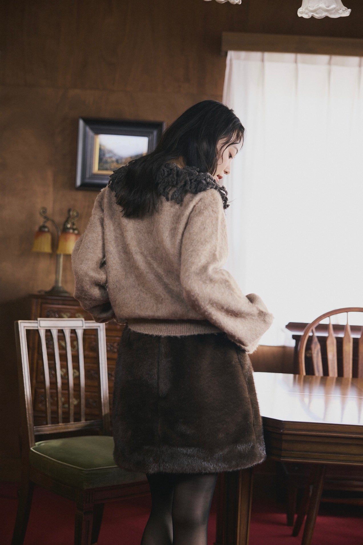 fringe collar sleeve knit – andequal