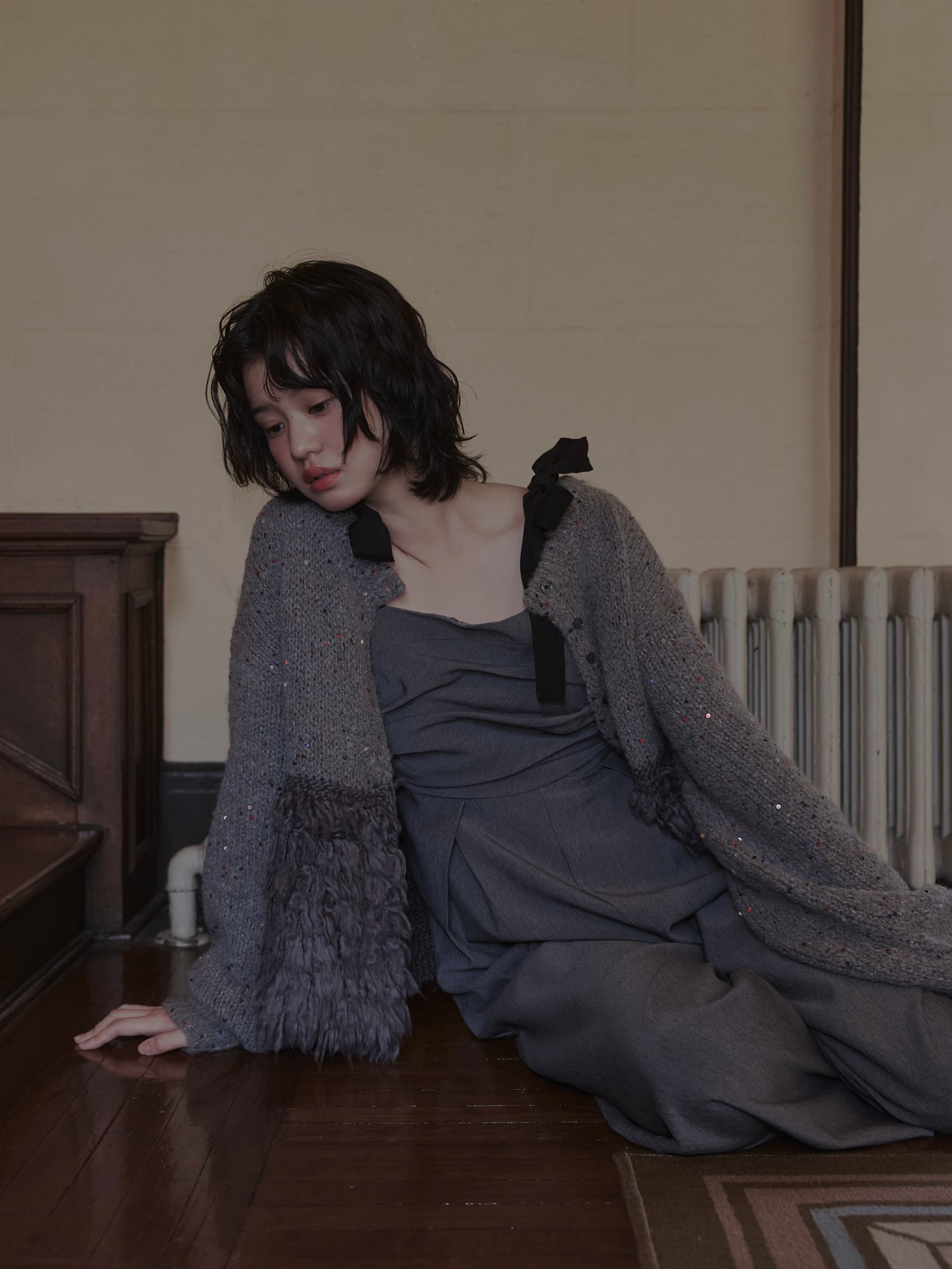 fringe design gritter knit