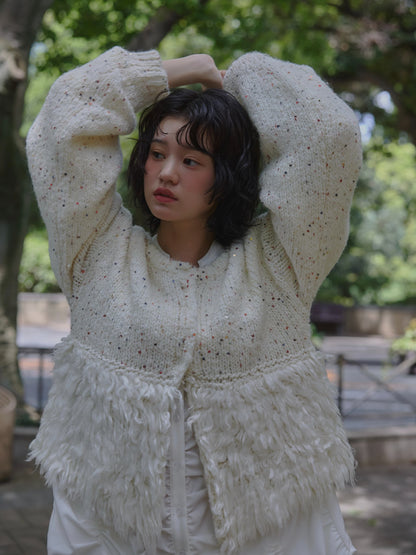 fringe design gritter knit