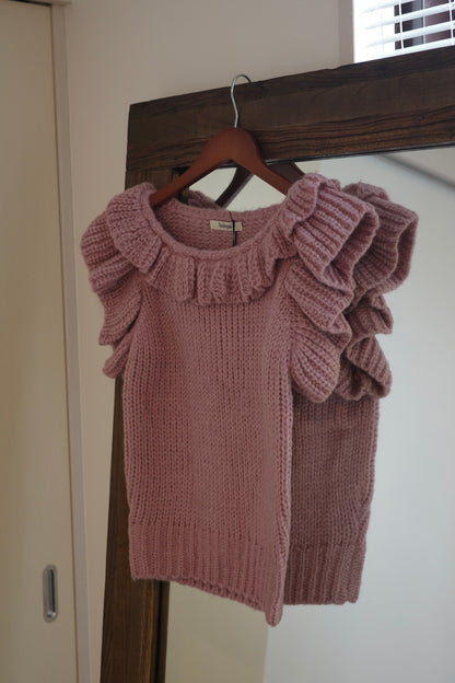 frill neck petal knit［7月下旬から8月上旬お届け］